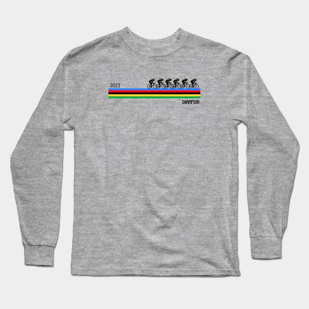 Women's Racing World Champion Bike Stripes Long Sleeve T-Shirt by vintagejoa